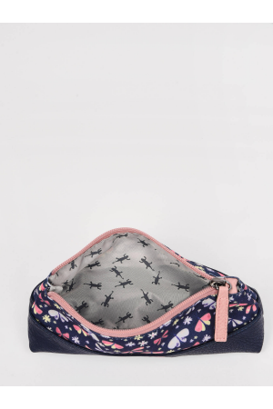 trousse zippée Cameleon Retro à motifs Navy Butterfly