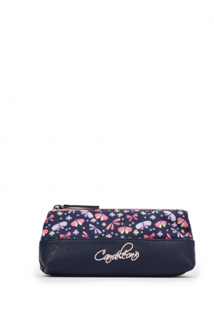 trousse zippée Cameleon Retro à motifs Navy Butterfly