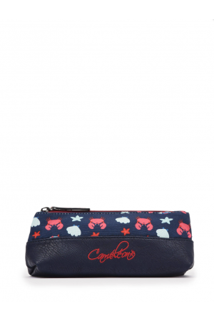 trousse zippée Cameleon Retro à motifs Navy Crab