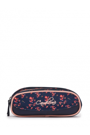 trousse 2 compartiments Camelon Vintage à motifs Navy Blossom