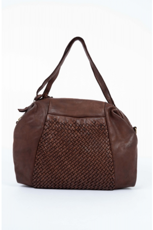 Sac bandoulière tressé cuir vintage - ANTONI