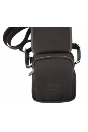 Pochette Nylon + Cuir marron 