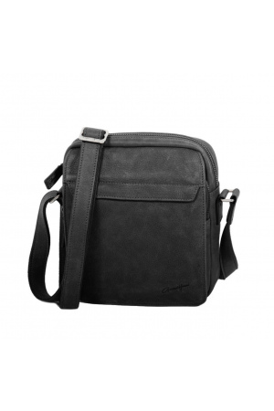 Pochette portée-travers Vintage cuir noir
