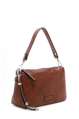 sac bandoulière Ina en cuir synthétique vegan camel Emily & Noah