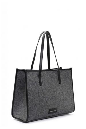 grand sac shopping Inga matière synthétique feutrée graphite Emily & Noah