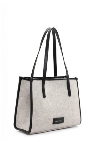 sac shopping Inga matière synthtétique effet feutre beige