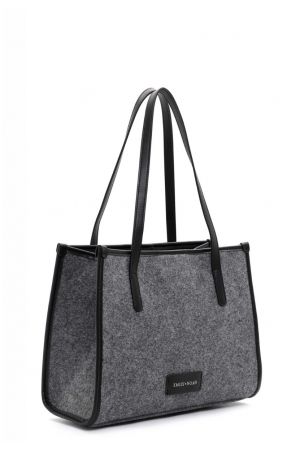 sac shopping Inga synthétique effet feutre Emily & Noah graphite