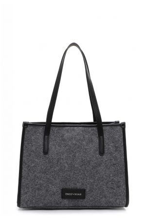 sac shopping Inga synthétique effet feutre Emily & Noah graphite