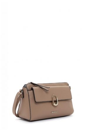 sac à bandoulière Iris matière synthétique effet cuir grainé vegan taupe Emily & Noah