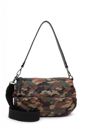 sac bandoulière Irmgard matière synthétique matelassée imprimé camouflage kaki Emily & Noah