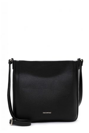 sac bandoulière Isa matière synthétique effet cuir grainé vegan noir Emily & Noah