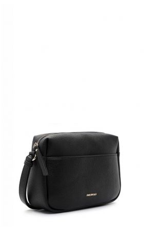 sac bandoulière moyen Isa matière synthétique effet cuir grainé vegan noir Emily & Noah