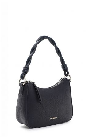 sac baguette Emily & Noah Nikki en similicuir grainé navy