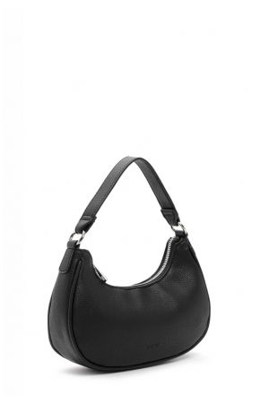 sac baguette Emily & Noah Nizza en similicuir grainé noir