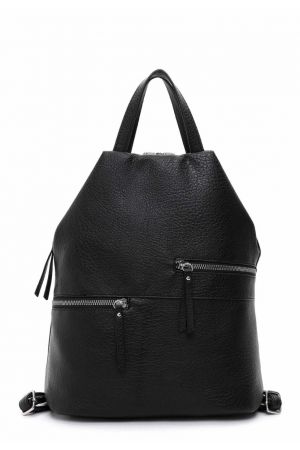 sac à dos Palerme en cuir synthétique vegan grainé noir Emily & Noah