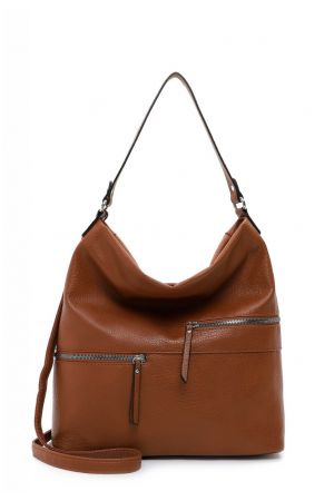 sac porté épaule avec bandoulière Palerme en cuir synthétique vegan grainé camel Emily & Noah