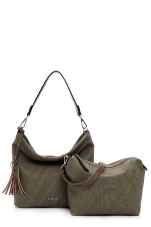 Sac souple shopping vert olive emily & noah