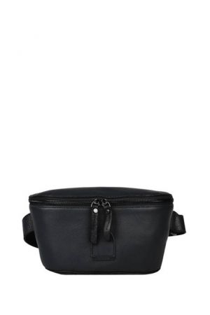 Sac banane en cuir noir etrier