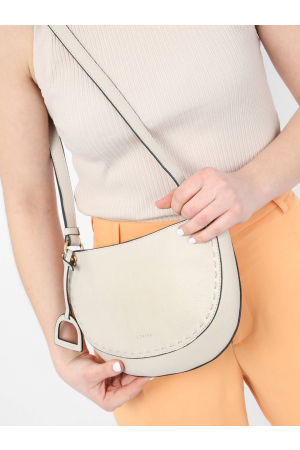 sac besace Etrier Tradition en cuir beige