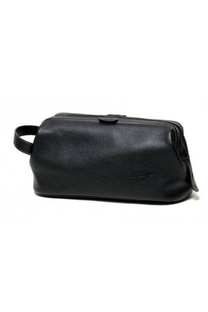 Trousse de toilette cuir noir