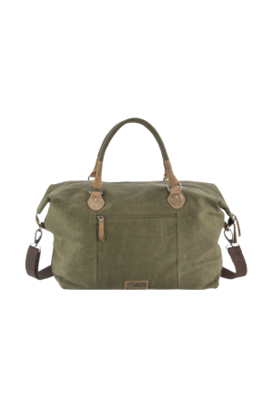 Sac de voyage kaki en chanvre et cuir green burry