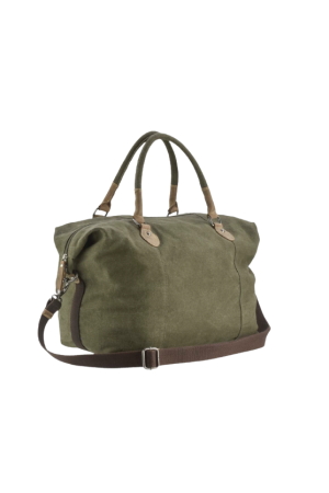 Sac de voyage kaki en chanvre et cuir green burry