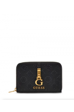 portefeuille zippée Guess James en similicuir avec logo embossé all-over