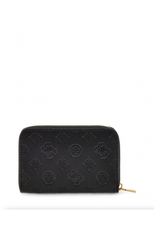 portefeuille zippée Guess James en similicuir avec logo embossé all-over
