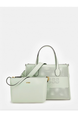 sac cabas Guess Katey en synthétique ajouré vert pastel