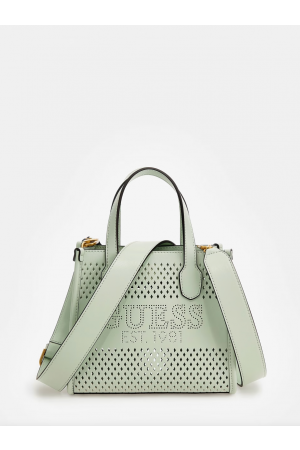 mini sac cabas Guess Katey en synthétique ajouré vert pastel