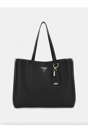 sac cabas Guess Meridian en similicuir noir