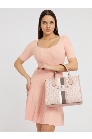 sac cabas Guess Silvana en similicuir imprimé logo rose