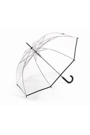 parapluie Happy Rain Essentials Long transparent et noir