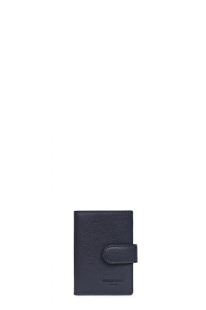 porte-cartes Hexagona Confort en cuir grainé navy