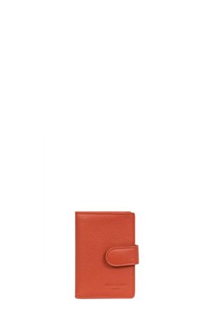 porte-cartes Hexagona Confort en cuir grainé orange