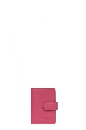 porte-cartes Hexagona Confort en cuir grainé rose