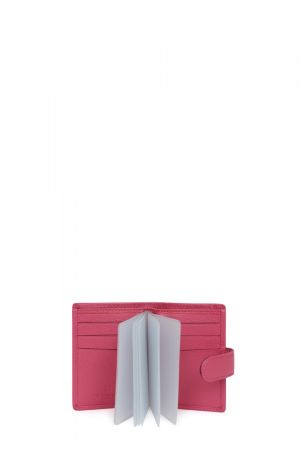 porte-cartes Hexagona Confort en cuir grainé rose