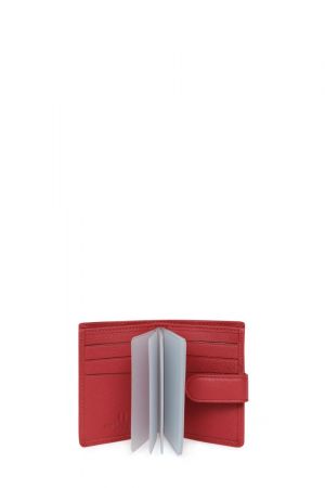 porte-cartes Hexagona Confort en cuir grainé rouge