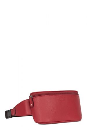 sac banane Hexagona Confort en cuir grainé rouge