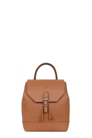 sac à dos Hexagona Confort cuir de vachette grainé camel