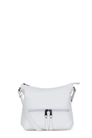 sac bandoulière Hexagona Gracieuse en similicuir blanc