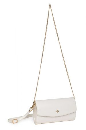 pochette bandoulière Hexagona Harmony en synthétique verni blanc