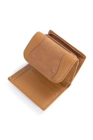 portefeuille Hexagona Jane en synthétique lisse et nubucké camel