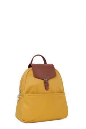 sac à dos Hexagona Pop en toile jaune et cuir