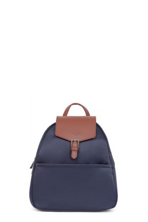 sac à dos Hexagona Pop en toile navy et cuir