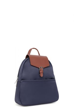 sac à dos Hexagona Pop en toile navy et cuir