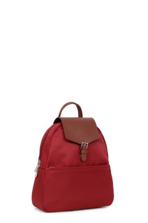 sac à dos Hexagona Pop en toile rouge et cuir