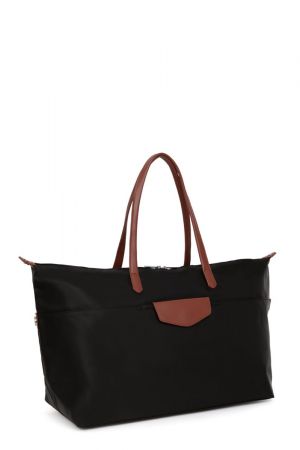 sac de voyage Hexagona Pop en toile et cuir noir