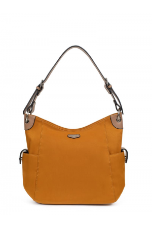 Sac hobo en nylon et cuir jaune