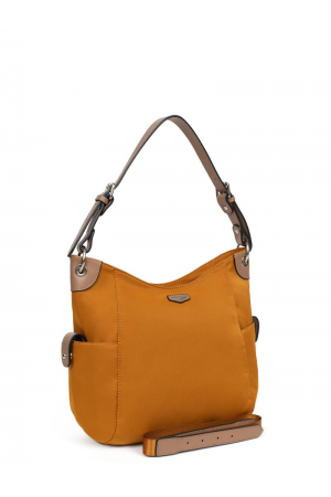 Sac hobo en nylon et cuir jaune